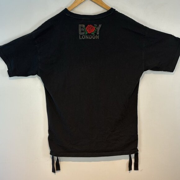 BOY London Black Tie-Waist Rose T-Shirt XS - Picture 7 of 11